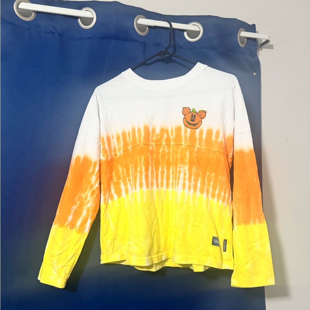 Disney Orange and Yellow Tie-Dye Long Sleeve spirit jersey sz XL